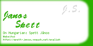 janos spett business card